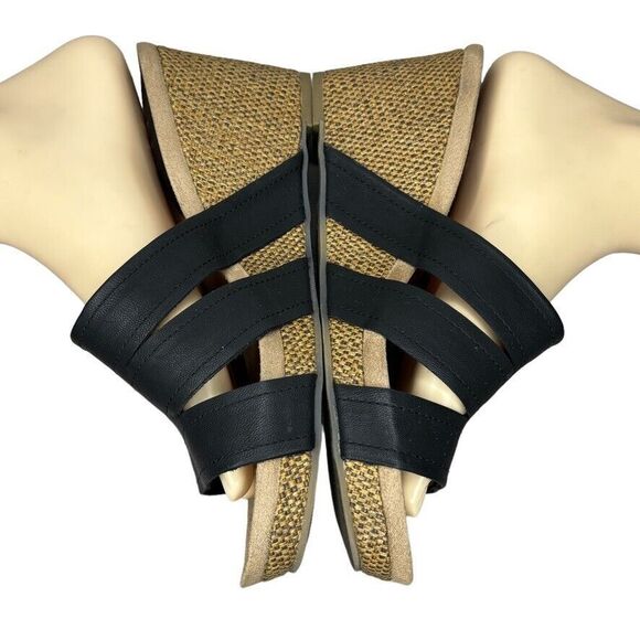 Style & Co. Black Wedge Sandals Slides Comfort Casual‎ Shoes Women's Size 8M - Picture 4 of 11